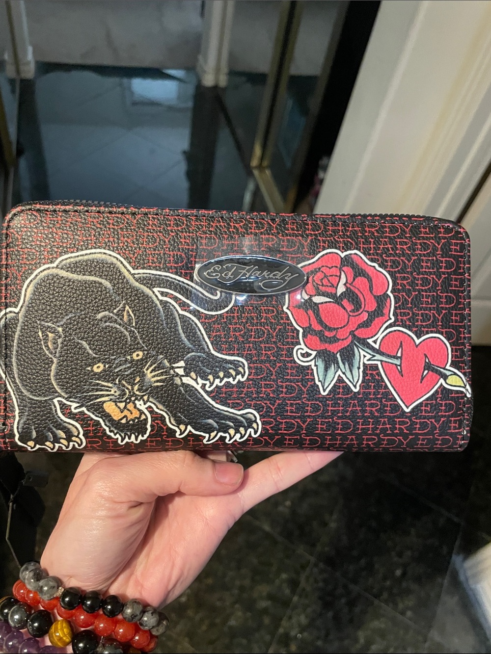 Ed Hardy Panther Wallet Wristlet